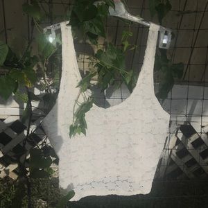 Hollister Lace white crop top size medium